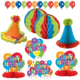 Deko-Set: Happy-Birthday-Set, bunt, 10-teilig - 1