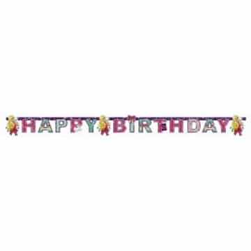 Geburtstagskette: Partykette, „Barbie Fashion“, Schriftzug Happy Birthday, 180 x 15 cm - 1
