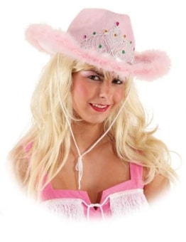 Hut: Cowboyhut „Princess“ mit Schmuck, pink, Kopfweite 58 - 1