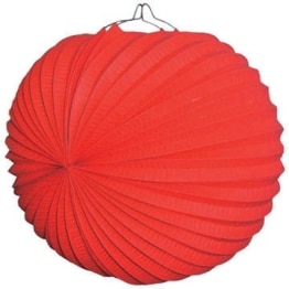 Lampion: 25 cm, rot, mit Kerzenhalter - 1