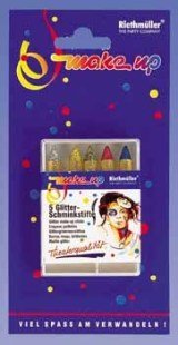 Make-up: Schminkstifte, verschiedene Glitterfarben, 5er-Pack - 1