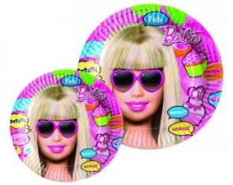 Party-Teller: Pappteller, „Totally Barbie“, 18 cm, 8er-Pack - 1