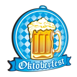 Wanddeko: Schild „Oktoberfest“ mit Bierkrug, 3D, 48 x 48 cm - 1